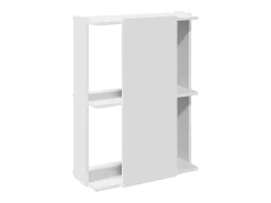 Estante de 3 camadas 60x30x80 cm madeira trabalhada branco