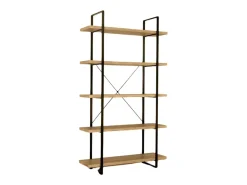 Estante de 5 Níveis estilo industrial em madeira e metal da coleção SHELVES.