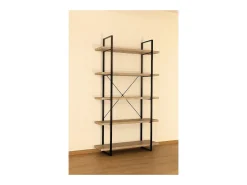Estante de 5 Níveis estilo industrial em madeira e metal da coleção SHELVES.