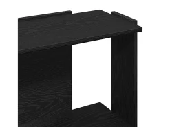 Estante de 3 níveis 60x30x80 cm madeira trabalhada preto