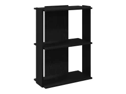 Estante de 3 níveis 60x30x80 cm madeira trabalhada preto