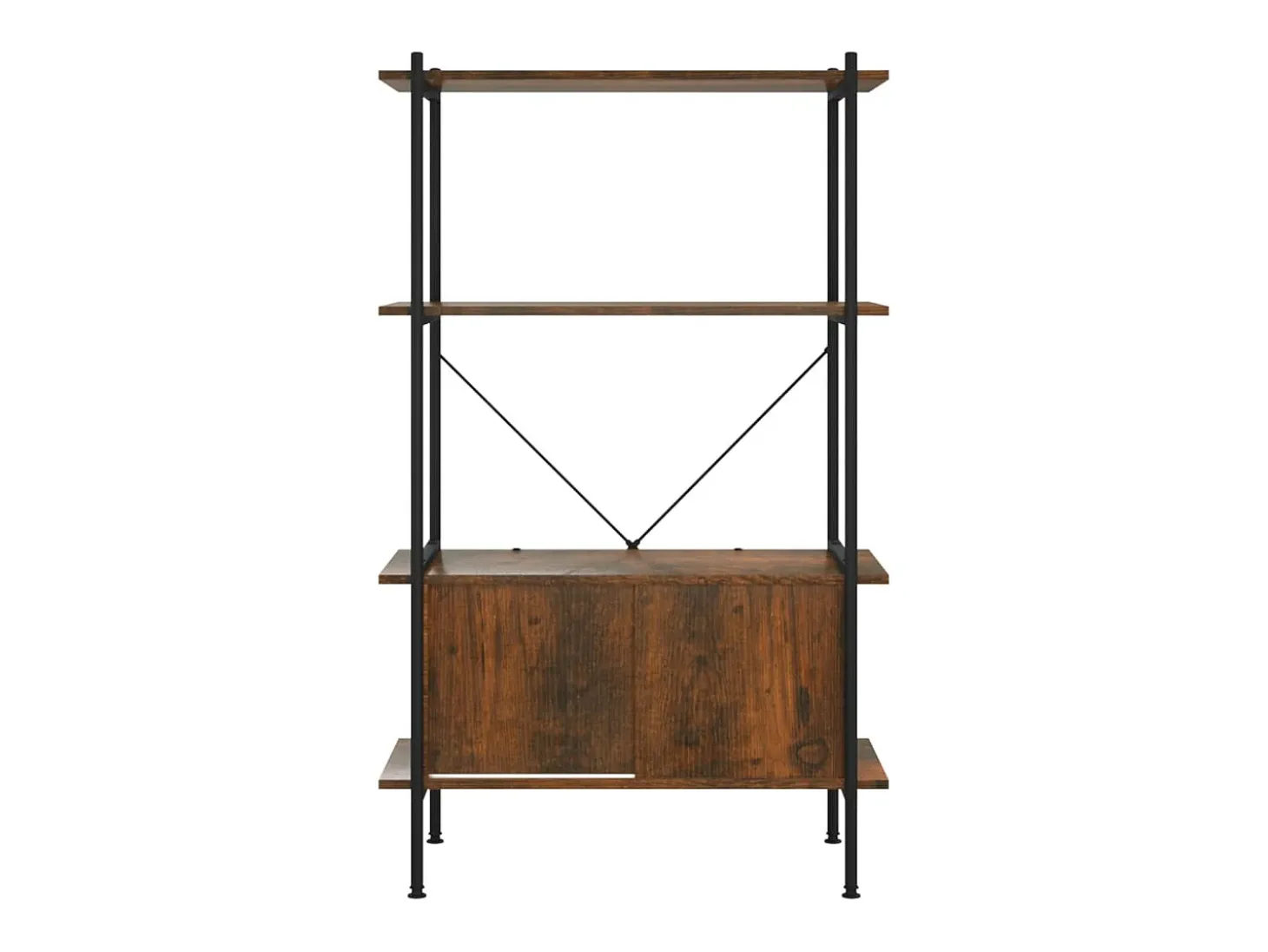 Estante de 4 prat. c/ armário 80x40x130cm aço/derivados madeira