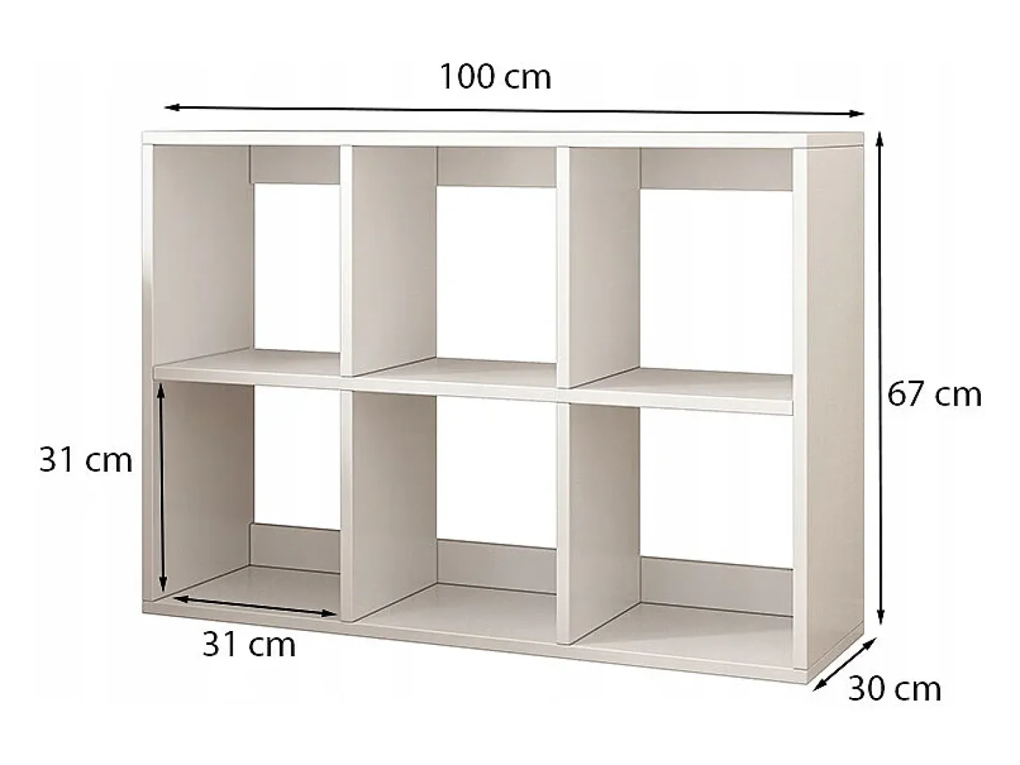 ESTANTE DE 6 PRATELEIRAS PARA LIVROS BRANCA ARMÁRIO ABERTO MODERNO LOFT 100x67x30 cm