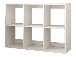 ESTANTE DE 6 PRATELEIRAS PARA LIVROS BRANCA ARMÁRIO ABERTO MODERNO LOFT 100x67x30 cm