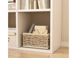 ESTANTE DE 6 PRATELEIRAS PARA LIVROS BRANCA ARMÁRIO ABERTO MODERNO LOFT 100x67x30 cm