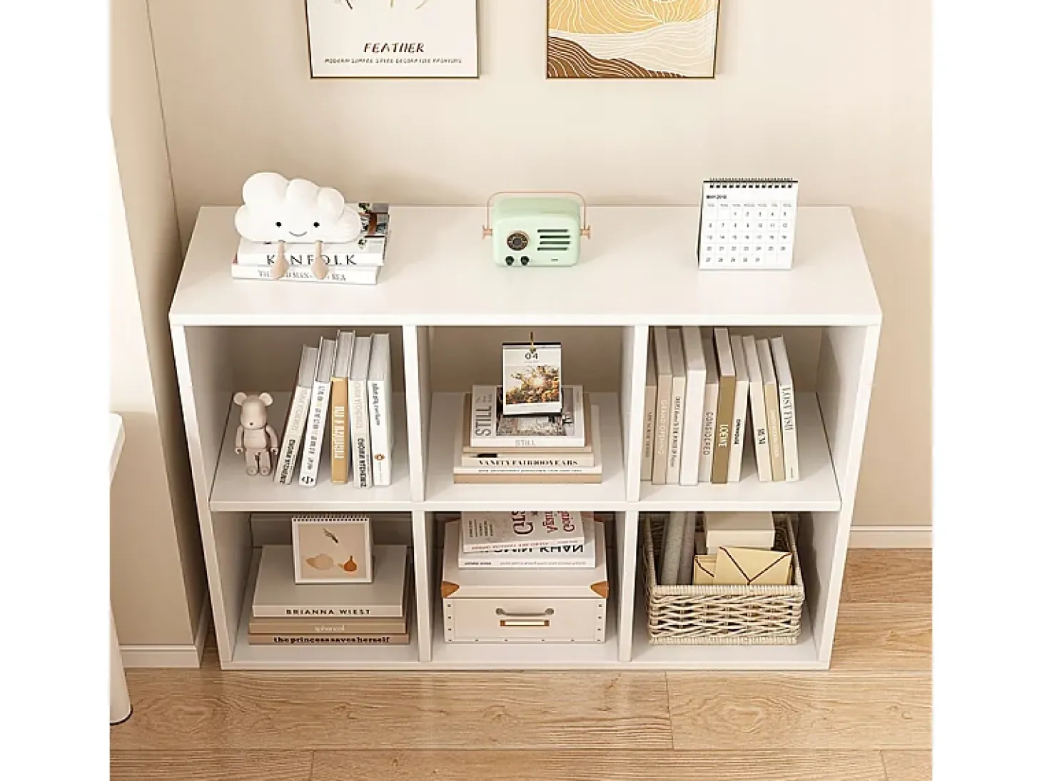 ESTANTE DE 6 PRATELEIRAS PARA LIVROS BRANCA ARMÁRIO ABERTO MODERNO LOFT 100x67x30 cm