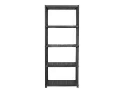 Estante de armazenamento preta de 5 níveis 71 x 38 x 170 cm plástico 02_0000652