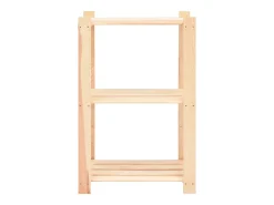 Estante de armazenamento de 3 níveis 60 x 38 x 90 cm pinho maciço 150 kg bege 02_0000655