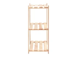 Estante de armazenamento de 3 níveis 60 x 38 x 90 cm pinho maciço 150 kg bege 02_0000655