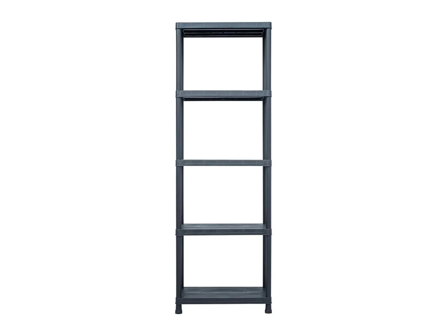 Estante de arrumação 125 kg 60x30x180 cm plástico preto PT611766