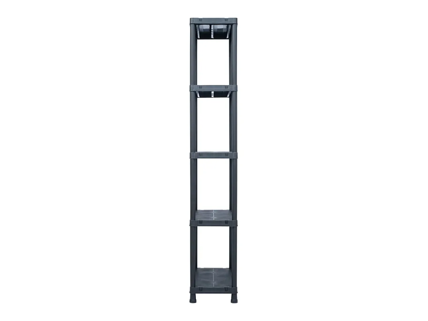 Estante de arrumação 125 kg 60x30x180 cm plástico preto PT611766
