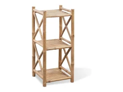 Estante de bambu quadrada com 3 prateleiras