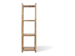 Estante de bambu quadrada com 4 prateleiras
