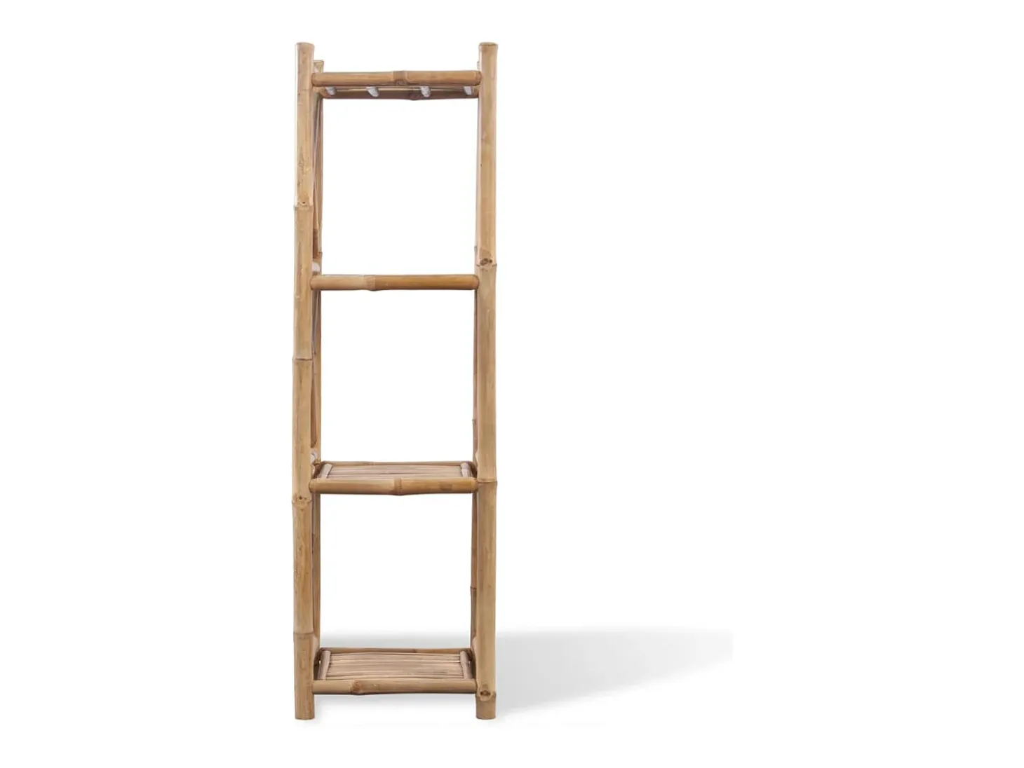 Estante de bambu quadrada com 4 prateleiras