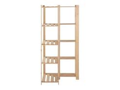 Estante de canto com 5 níveis organizador de armazenamento estante para cozinha sala de estar porão uso interno 170 cm pinho 02_0000624