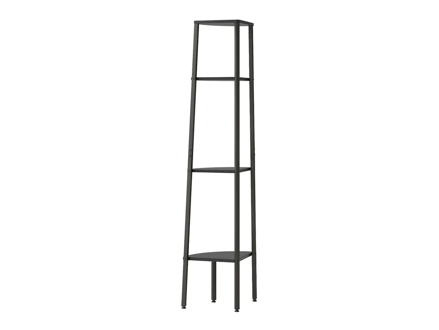 Estante de canto com 4 prateleiras 45,5x31,5x150 cm preto PT514800
