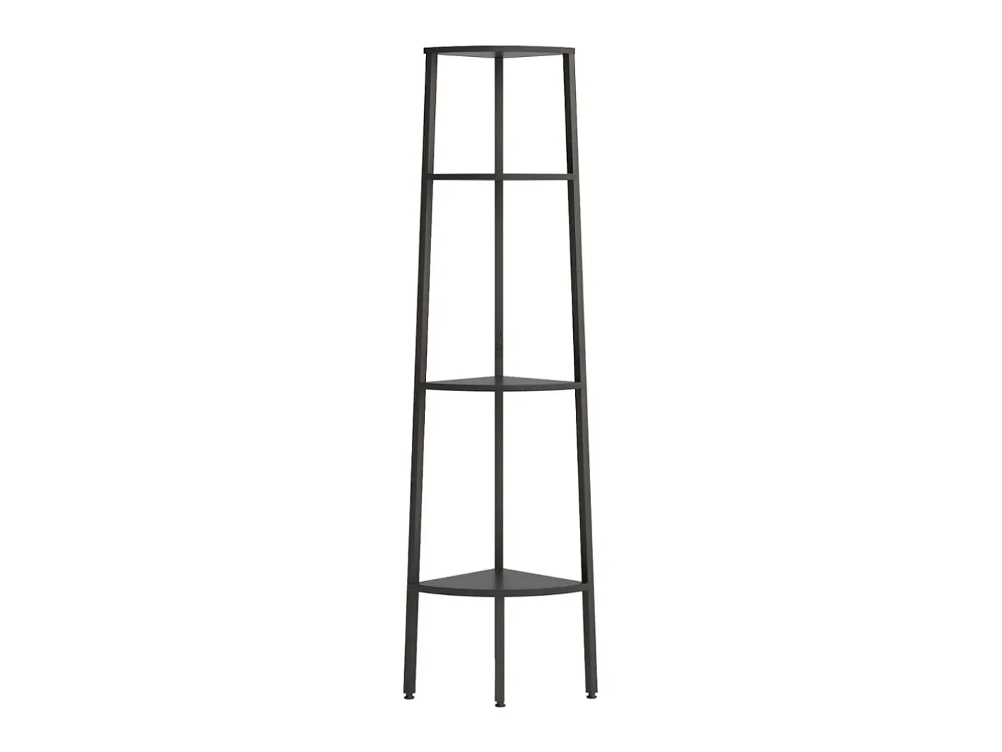 Estante de canto com 4 prateleiras 45,5x31,5x150 cm preto PT514800