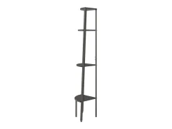 Estante de canto com 4 prateleiras 45,5x31,5x150 cm preto PT514800