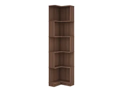 Estante de canto moderna - 63,5 x 45 x 175 cm - com LEDs + 5 prateleiras - MDF - marrom