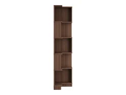 Estante de canto moderna - 63,5 x 45 x 175 cm - com LEDs + 5 prateleiras - MDF - marrom
