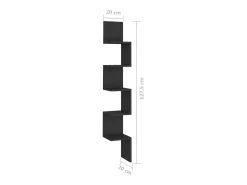 Estante de canto p/ parede 20x20x127,5 cm deriv. madeira preto