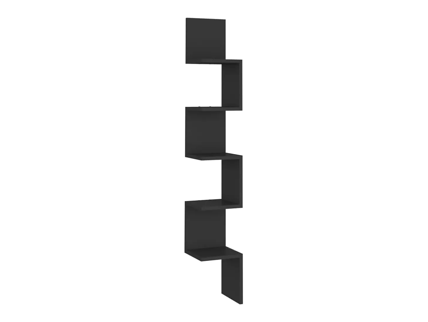 Estante de canto p/ parede 20x20x127,5 cm deriv. madeira preto