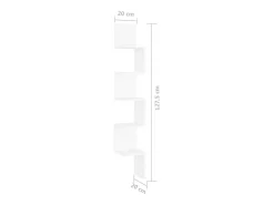 Estante de canto p/ parede deriv. madeira 20x20x127,5 cm branco
