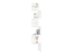 Estante de canto p/ parede deriv. madeira 20x20x127,5 cm branco
