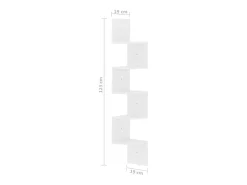 Estante de canto p/ parede derivados madeira branco brilhante