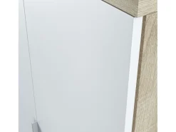 Estante de escritório em branco artik e carvalho canadense 80x119x33 cm