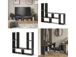 Estante de livros antracite 112.8x30x56.4 tetrix