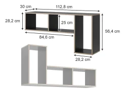 Estante de livros antracite 112.8x30x56.4 tetrix