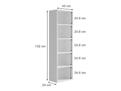 Estante de livros branco 40x24x132 bob