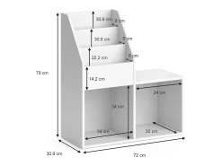 Estante de livros branco 72x30.9x79 luigi