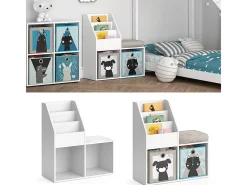 Estante de livros branco 72x30.9x79 luigi