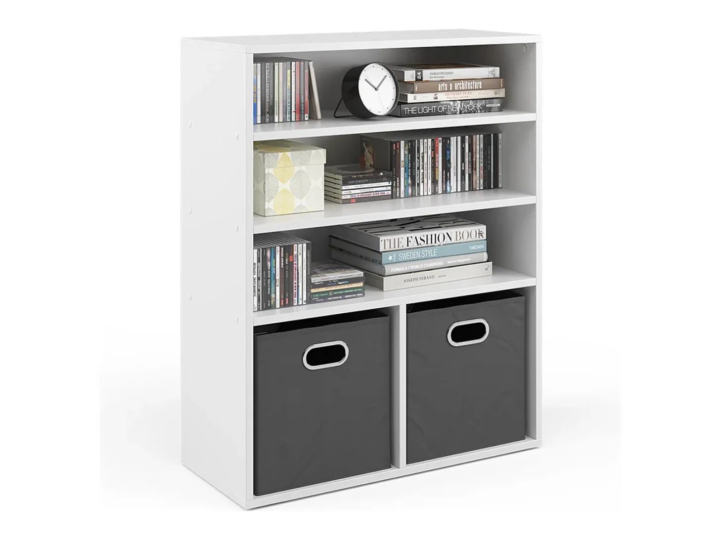 Estante de livros branco 72x30.6x90.2