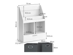 Estante de livros branco 72x31.2x96.2 luigi