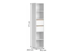 Estante de livros branco 36.2x29.9x171 robert