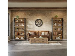 Estante de Livros de 180cm de Altura, Estante Industrial de 6 Andares com Estrutura Metálica Geométrica e Prateleiras de Armazenamento Abertas