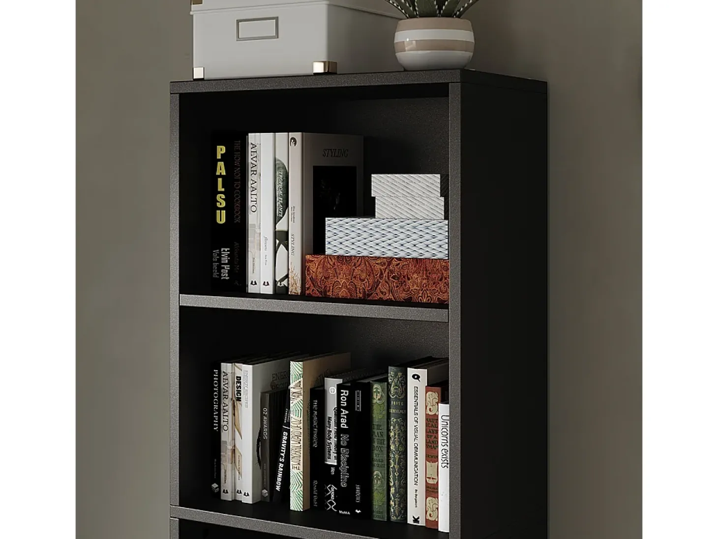 Estante de livros preto 40x24x132 bob