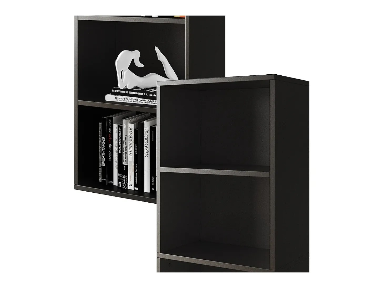 Estante de livros preto 40x24x132 bob