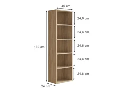 Estante de livros sonoma 40x24x132 bob