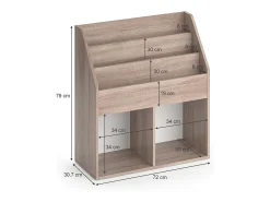 Estante de livros sonoma 72x30.7x79 luigi