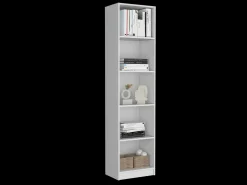 Estante de melamina Home Xs, com 5 prateleiras e design elegante , 180.59 cm X 45 cm X 29.89 cm , Branco