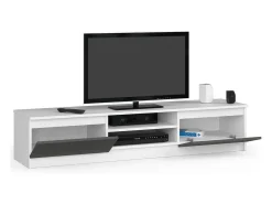 Estante de TV Moderna B160 Colorida - Branco/Cinza Grafite
