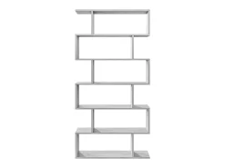 Estante Dfomme, Estante alta dupla face, Prateleira divisória com 5 prateleiras, Estante de escritório moderna, 80x24h192 cm, Cinza concreto
