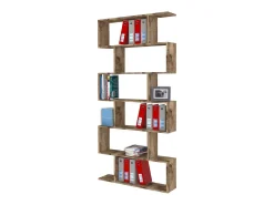 Estante Dgiovan, Armário com prateleiras, Biblioteca de escritório, 100% Fabricado na Itália, 80x25h192 cm, Bordo