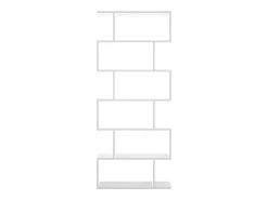 Estante Djorone, Prateleira de escritório multiuso, Estante com 6 prateleiras, 80x25h190 cm, Branco