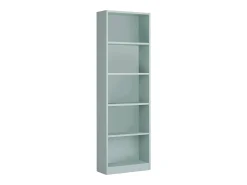 Estante Dmacagg, Estante alta com 5 prateleiras, Estante de escritório ou quarto, Estante moderna com compartimentos, 52x25h80 cm, Verde água