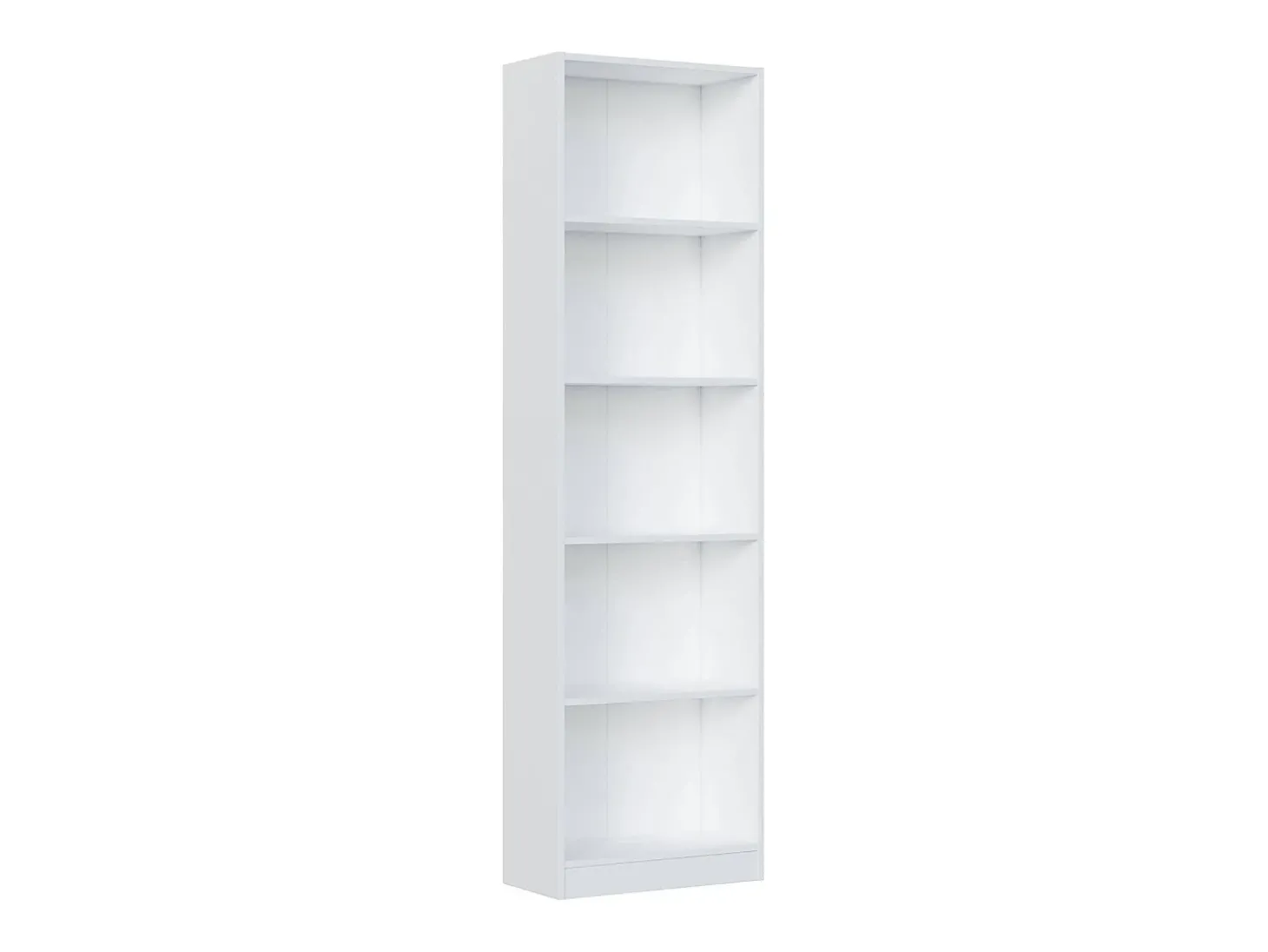 Estante Dmacagg, Estante alta com 5 prateleiras, Estante de escritório ou quarto, Estante moderna com compartimentos, 52x25h80 cm, Branco